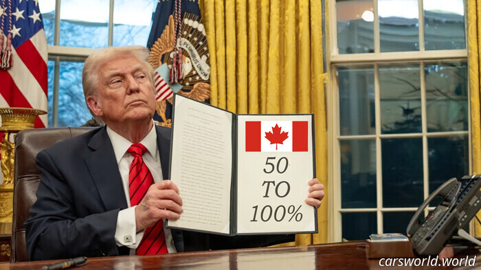 Trump amenaza ahora a Canadá con aranceles de hasta el 100% a los coches | Carscoops